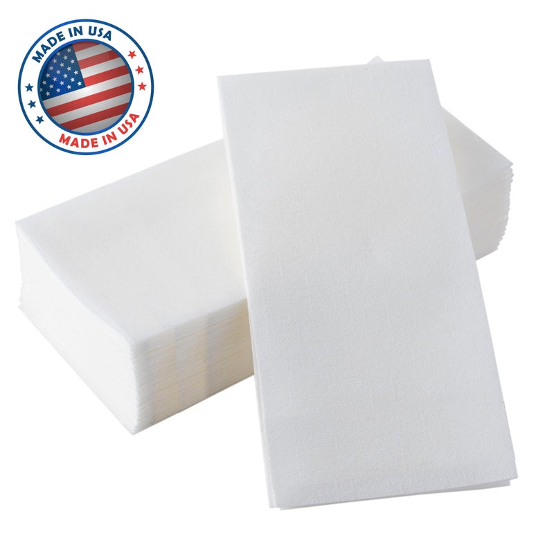 BloominGoods 200 BloominGoods Disposable Bathroom Napkins | Single-Use Linen-Feel Guest Towels | Cloth-Like Hand Tissue Paper, White, 12" x 17", Made In USA - Image 4